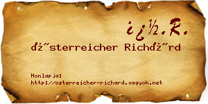 Österreicher Richárd névjegykártya